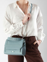 Sac � Main M Ninon Cuir Lancel Bleu ninon A09222-vue-porte