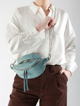 Xs Leather Origami Crossbody Bag Lancel Blue origami A12526-vue-porte