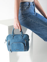 Sac Bandouli�re Denim Coton Nat et nin Bleu denim DE-vue-porte