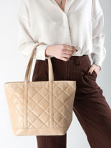 Cabas Cabas Cuir Cuir Vanessa bruno Beige cabas cuir 84V40378-vue-porte
