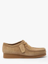 Derby Shoes Wallabee In Leather Clarks Beige men 26172821