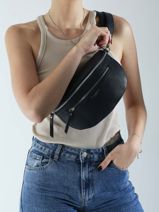 Sac Banane Flora & co Bleu grained F8546-vue-porte