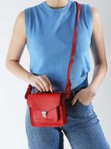 Shoulder Bag Mon Amour Leather Paul marius Red mon amour GEORXAMO-vue-porte