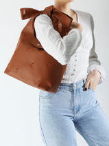 Longchamp Le pliage broderie anglaise Besaces Marron-vue-porte