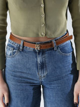 Ceinture Tommy hilfiger Marron logo AW17248-vue-porte