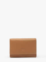 Leather Caviar Flap Wallet Crinkles Brown caviar 14049