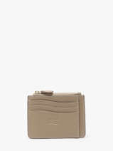 Leather Caviar Card Holder Crinkles Beige caviar 14284