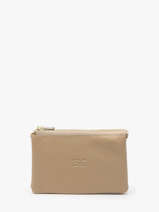 Leather Caviar Coin Purse Crinkles Beige caviar 14538