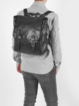 Backpack Basilic pepper Black traveler BTRA05-vue-porte