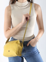 Cross Body Tas Heritage Leather Biba Yellow heritage BT22-vue-porte