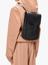 Backpack Micro - 1 Compartment Backpack Rains Black city 13010-vue-porte