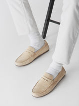 Moccasins In Leather Tommy hilfiger Beige men 49980F7-vue-porte