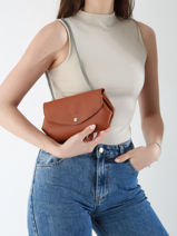 Sac Pochette Le Gustave Cuir Paul marius Marron vintage GUSTAVEP-vue-porte