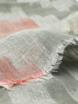 Foulard Stone En Lin 100x100cm Biba Multicolore accessoires RI267A-vue-porte