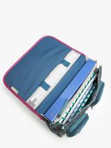 Cartable 2 Compartiments Cameleon Bleu vintage fantasy PBVGCA35-vue-porte