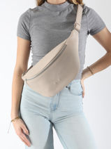 Leather Large Derby Bis Belt Bag Nathan baume Beige n city 22-vue-porte