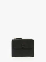 Coin Purse With Card Holder Miniprix Black grained 78COK865