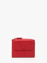 Coin Purse With Card Holder Miniprix Red grained 78COK865
