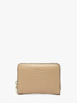 Wallet Leather Crinkles Beige caviar 14326