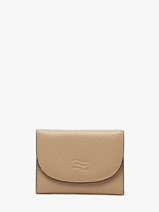 Wallet Leather Crinkles Beige caviar 14327