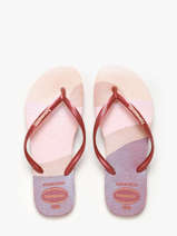 Tongs Havaianas Slim Tropical - Porcelaine Rose - Semelle Caoutchouc Signature - Modèle Confortable Et Léger