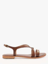 Flip Flops Hamoon In Leather Les tropeziennes Brown women HAMOON