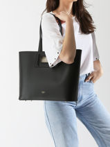 Leather Ang�le Tote Bag Lancel Black angele A13361-vue-porte