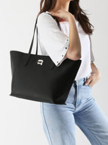 Shoulder Bag K Ikon Polyurethane Karl lagerfeld Black k ikon A2W30173-vue-porte