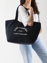 Sac Shopping Rsg Coton Karl lagerfeld Bleu rsg A1W50006-vue-porte