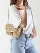 Shoulder Bag Moon Raphia Raphia Vanessa bruno Beige moon raphia 29V40533-vue-porte