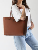 Shoulder Bag Cameryn Leather Lauren ralph lauren Brown cameryn 31960183-vue-porte