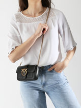 Sac Bandoulire Love Bag Icon Cuir Pinko Noir love bag icon A0F1-vue-porte