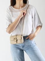 Sac Bandoulire Love Bag Icon Cuir Pinko Beige love bag icon A0F1-vue-porte