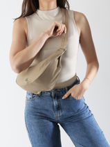 Shoulder Bag Luna Nylon Calvin klein jeans Brown luna 4K3095G-vue-porte