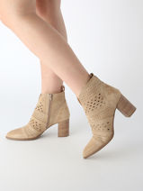 Bottines � Talon City En Cuir Alpe Beige accessoires 53851108-vue-porte