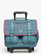Schoolbag On Wheels For Kids 2 Compartments Cameleon Blue vintage fantasy PBVGCR38