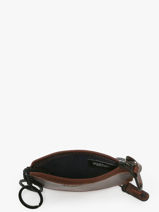 Coin Purse With Key Ring Leather Maverick Brown the original MAVTO059-vue-porte