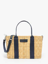 Sac � Main Estival Paille Le voyage en panier Bleu estival PM779