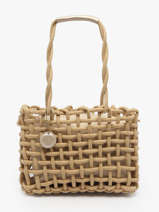 Handbag Crochet Le voyage en panier Brown crochet PM853