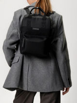 Sac � Dos 1 Compartiment Bergen Small Kapten and son Noir backpack S-vue-porte