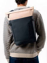 1 Compartment Backpack With 14" Laptop Sleeve Helsinki Kapten and son Blue backpack HELSINK2-vue-porte