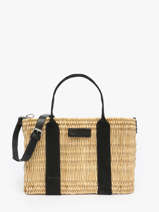 Sac � Main Estival Paille Le voyage en panier Noir estival PM779