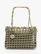 Sac � Main Crochet Le voyage en panier Vert crochet PM853