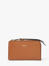 Leather Origami Card Holder Lancel Brown origami A13422