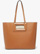 Leather Angle Tote Bag Lancel Brown angele A13361