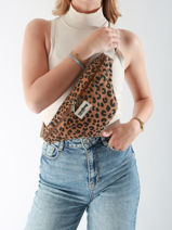 Sac Banane Hindbag Marron leopard LE-vue-porte