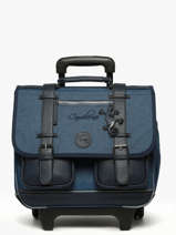 Wheeled Schoolbag 2 Compartments Cameleon Blue vintage color CR38
