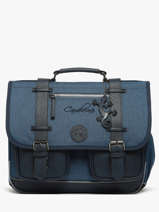 Cartable 2 Compartiments Cameleon Bleu vintage color CA38