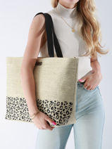Sac Port� �paule Kailani Papier Les tropeziennes Jaune kailani TZ01-vue-porte