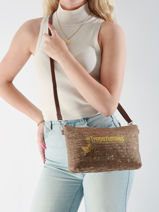Shoulder Bag Panama Paper Les tropeziennes Yellow panama TZ02-vue-porte